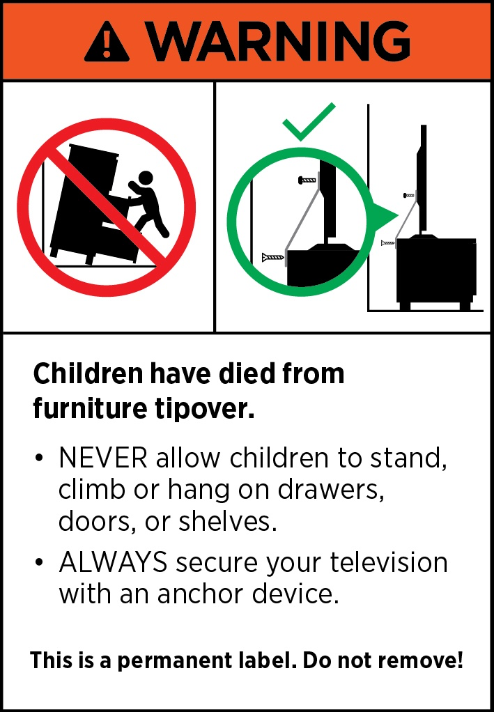 澳大利亚易倾倒家具商品标签的部分内容示例