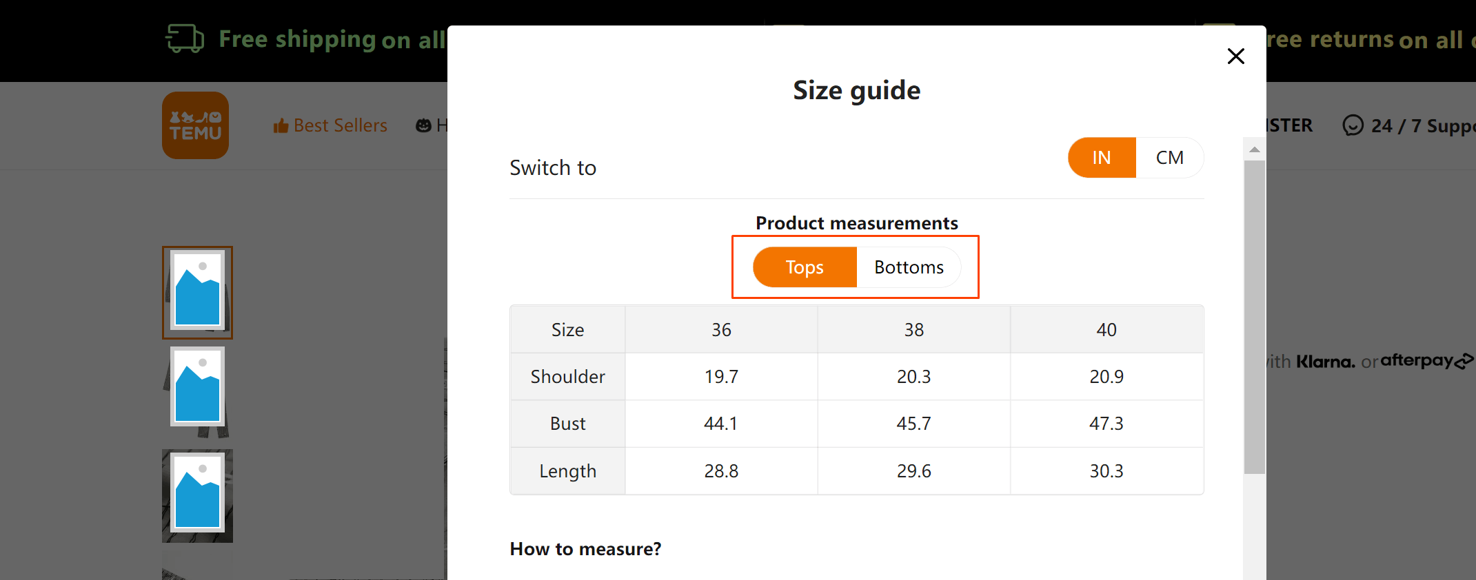 Temu【半托管】尺码表添加&尺码表模板维护参考指引