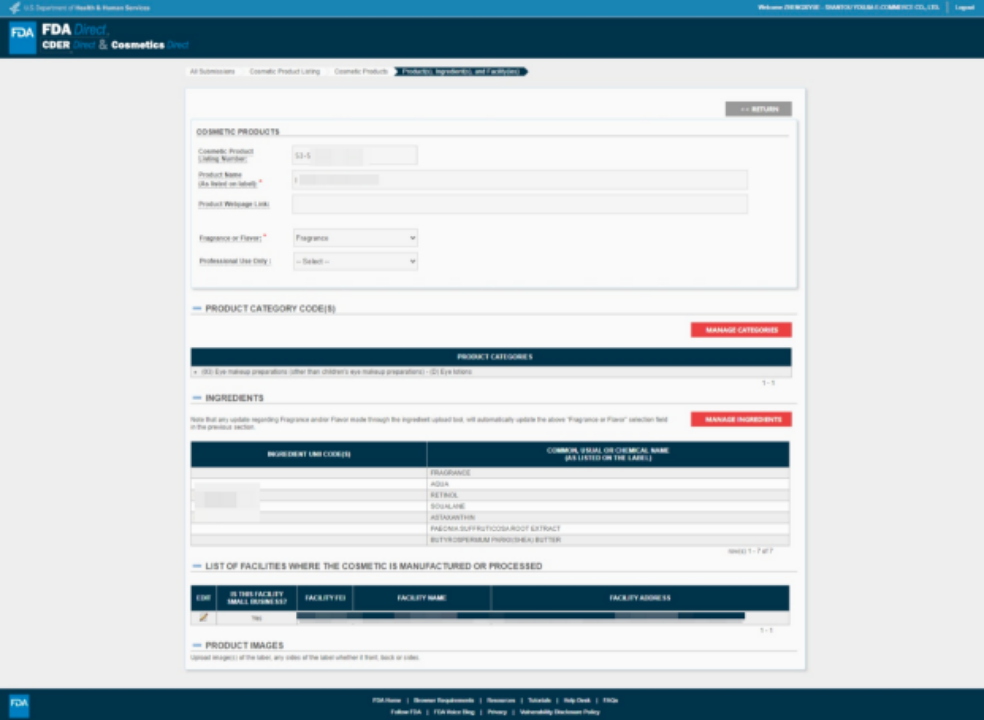 Temu美国化妆品资质文档（FDA Cosmetic）