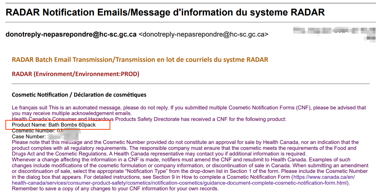 CN(加拿大化妆品)资质一致性问题不合规案例解读
