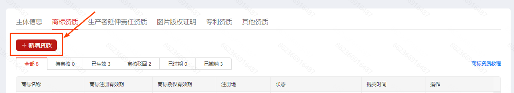 新增商标资质操作流程